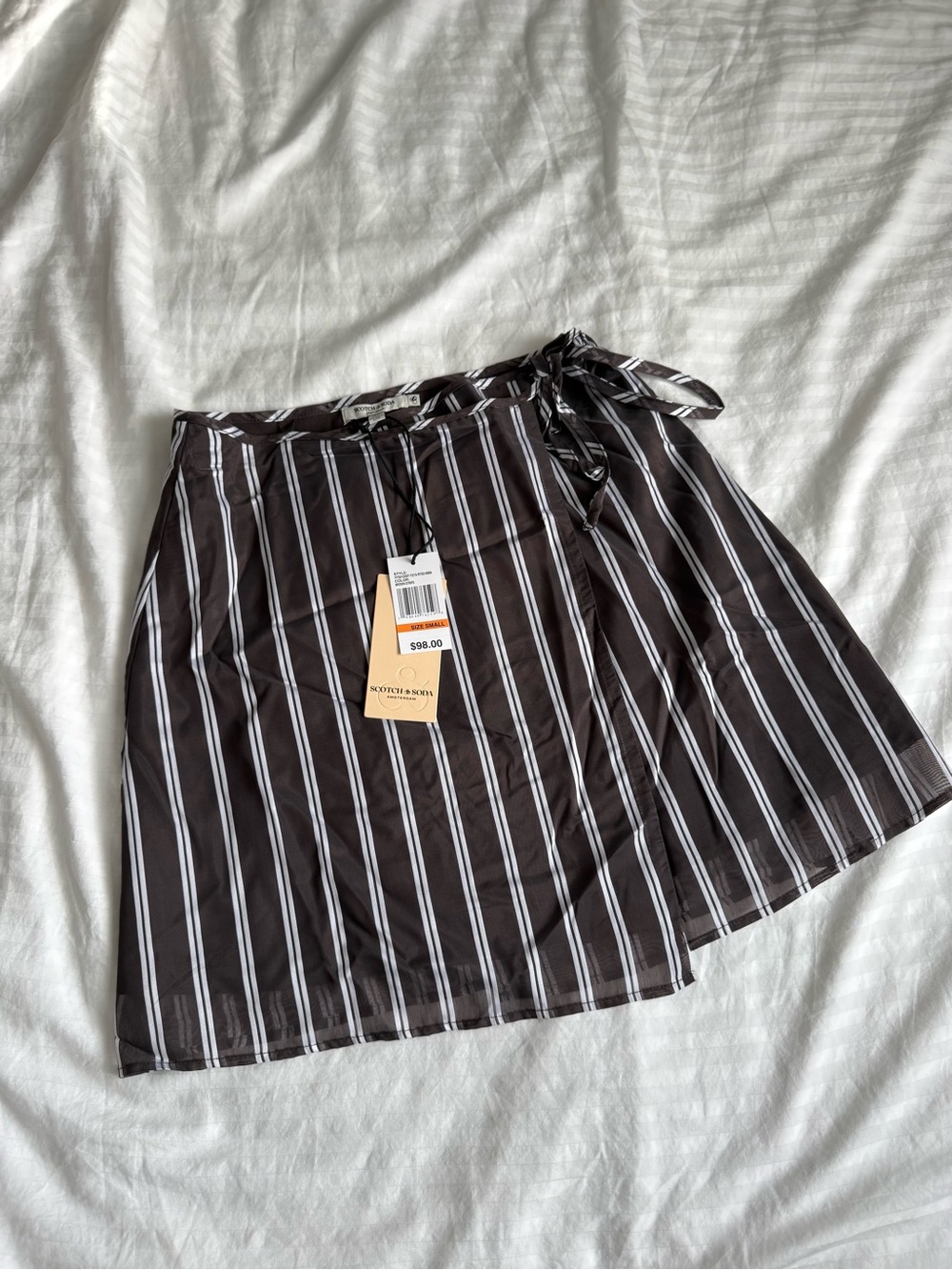 Scotch & Soda Brown Striped Wrap Skirt — Size Small (New with Tags)